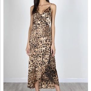 Leopard midi Slip Dress